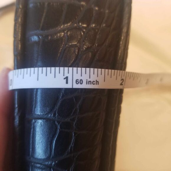 Black Croc- Effect Baguette Mini Clutch 90s Y2k Purse - Picture 7 of 9